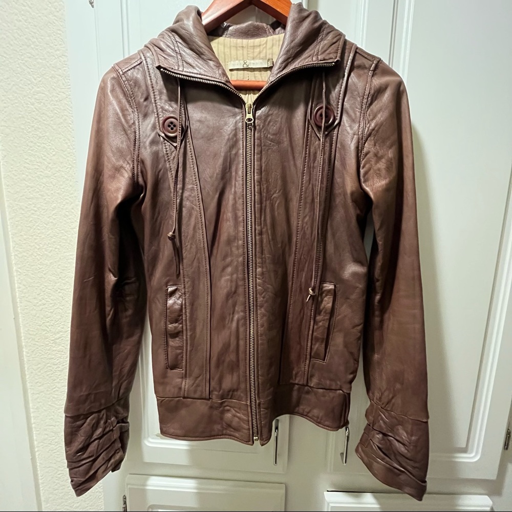 Mike & Chris Hooded Leather Jacket
